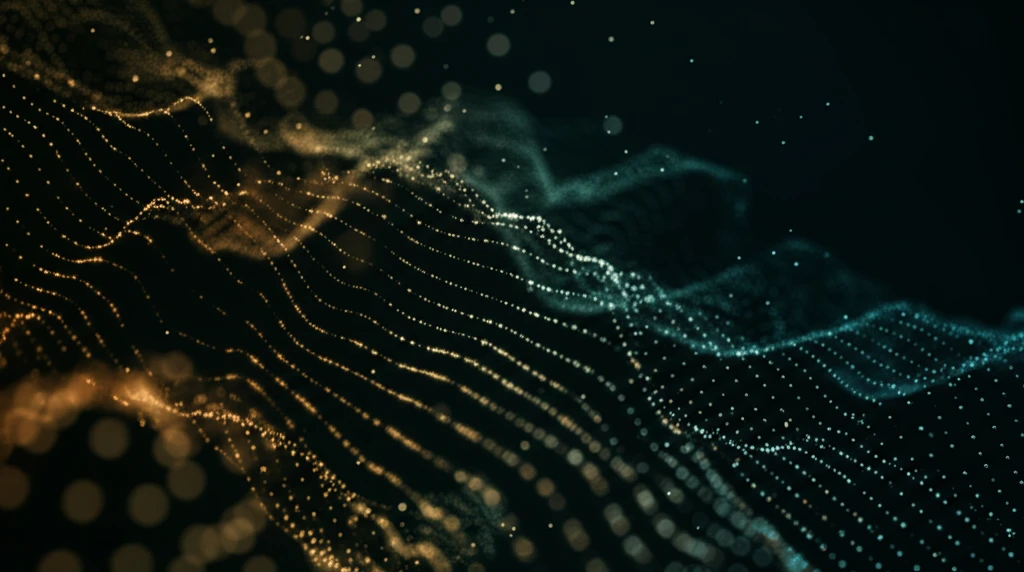 Abstract representation of interconnected data points in a complex network.