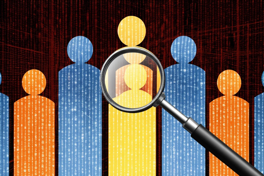Data streams converging into groups, revealing hidden patterns
