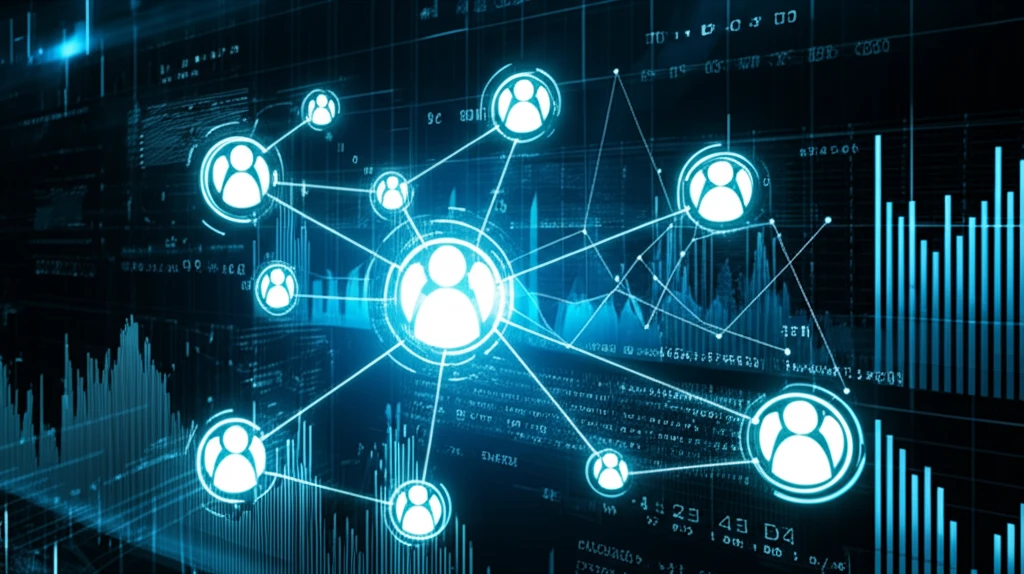 Interconnected nodes forming a network, representing social interactions influencing economic data.