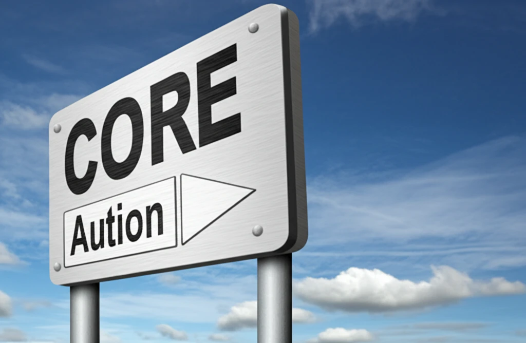 Surreal illustration of a financial marketplace with assets traded like puzzle pieces, representing core-selecting auctions.