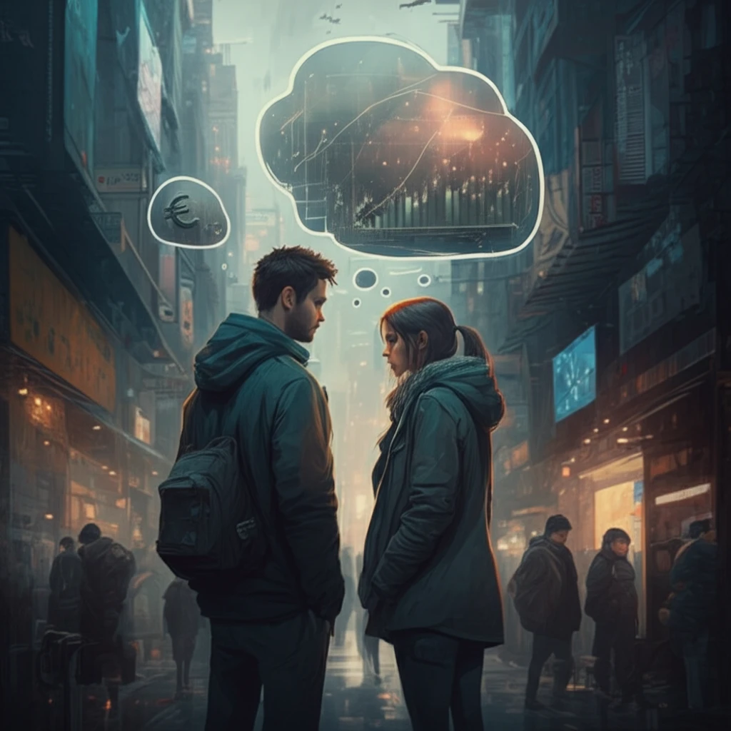 Surreal illustration of economic communication.