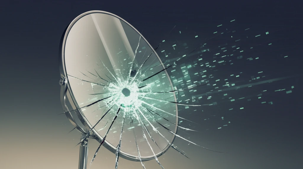 Skewed data corrected by light beams on a cracked mirror.