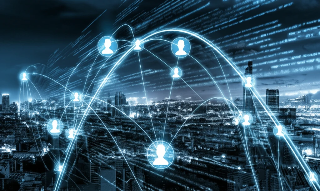 A vibrant, expanding network of interconnected nodes symbolizes the explosive growth of online platforms.