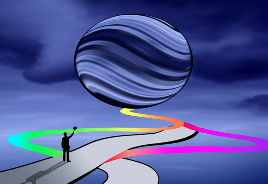 Crossroads of certainty and uncertainty, reflecting biased risk perception.