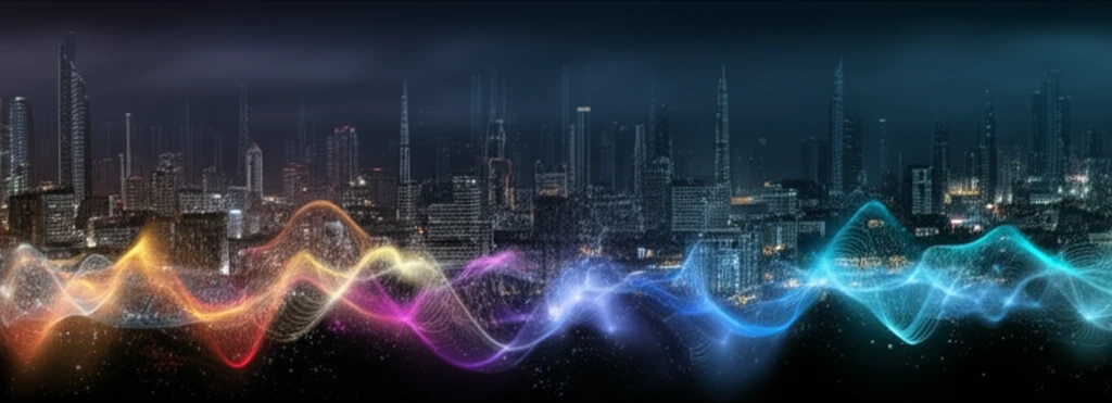 Interconnected nodes representing different industries, with waves of energy flowing outwards.