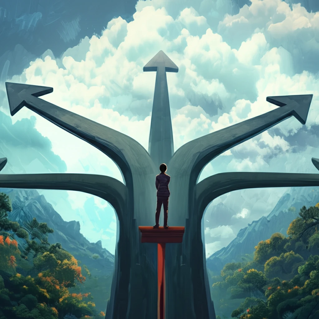 A person stands at a crossroads, symbolizing decision-making under uncertainty.