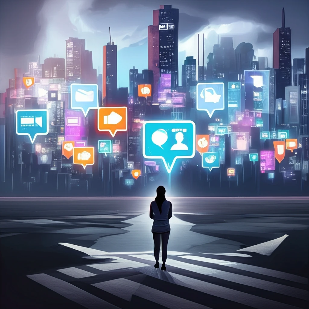 Digital illustration symbolizing the choice between algorithmic recommendations and independent choice.