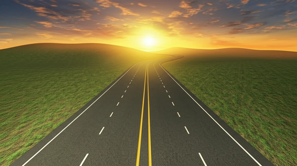 A winding road transforming into a straight path, symbolizing simplified decision-making.