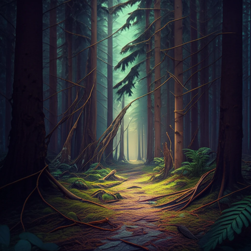 A forest with a regression discontinuity line.