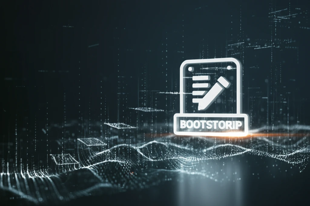 Data points forming a rising staircase with a bootstrap icon, symbolizing monotone function estimation.