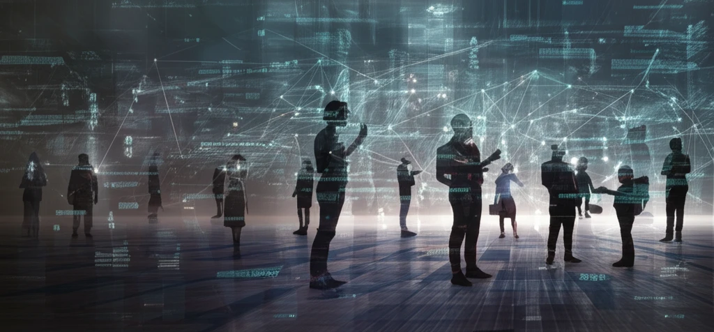 Abstract illustration representing connections and data combinations in a personalized world.