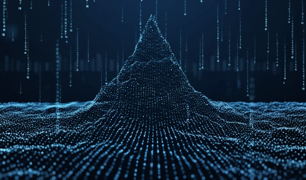 Surreal data landscape illustrating confidence bands in high-dimensional analysis.