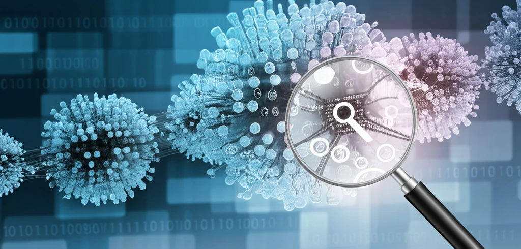 Data clusters with weak connections symbolized by a magnifying glass