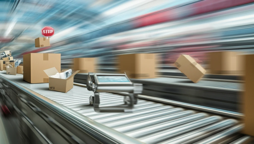Surreal illustration of items being packed and shipped for an online auction