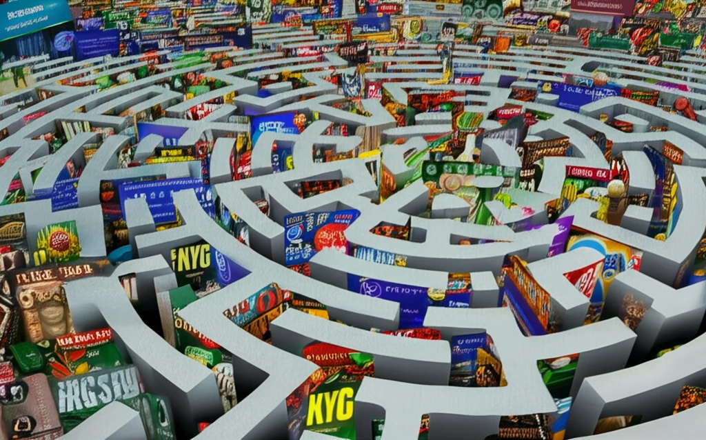 A surreal illustration of a maze representing the complexities of investor behavior and the limitations of traditional KYC methods.