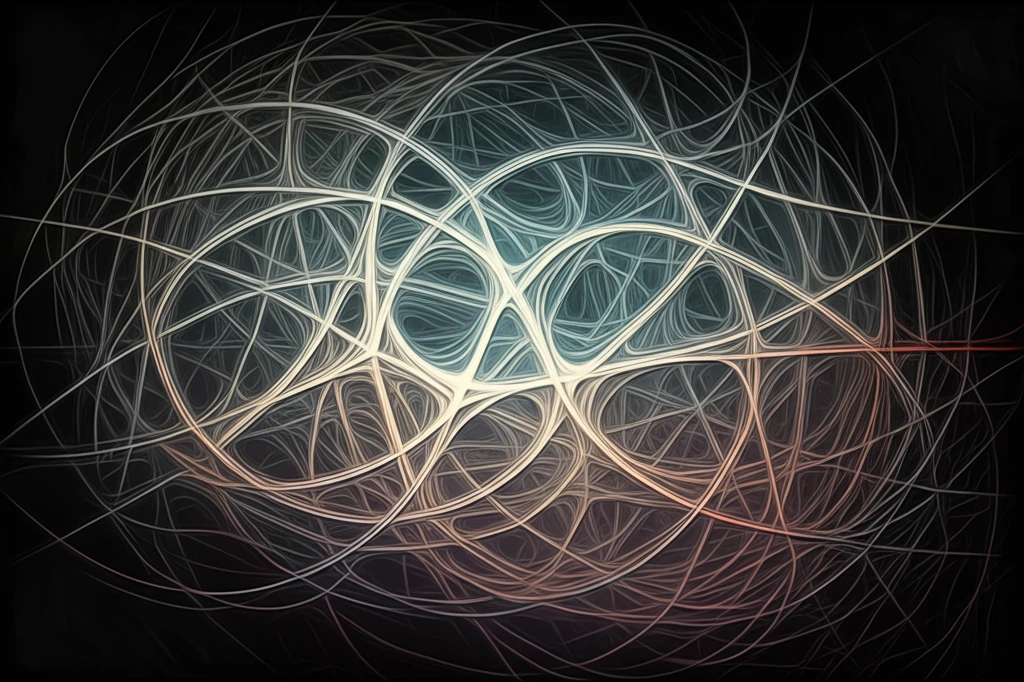 Tangled web of interconnected variables in research analysis.