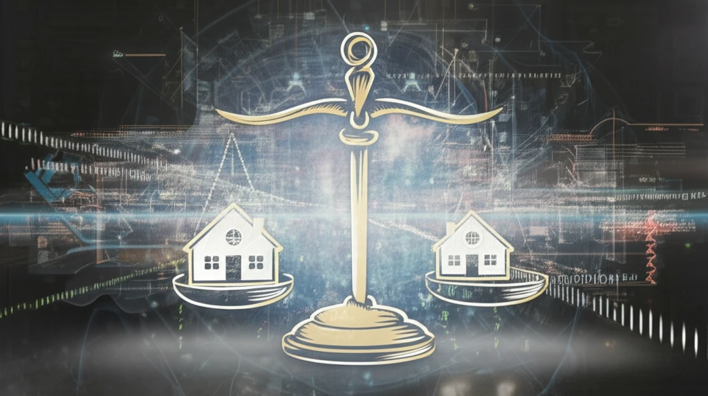 Scales balancing resources with algorithmic code symbolizing local priority mechanisms.