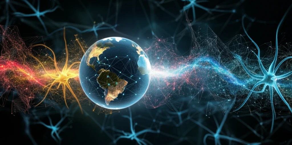 Surreal illustration of economic forecasting using hemispheres.