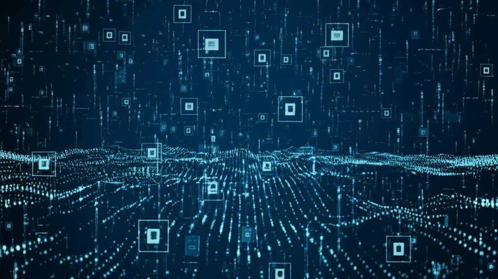 Abstract visualization of low-dimensional shape within high-dimensional data space.