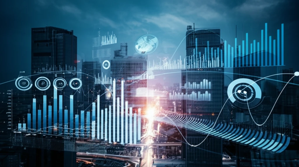 Abstract cityscape illustrating synthetic control methodology.