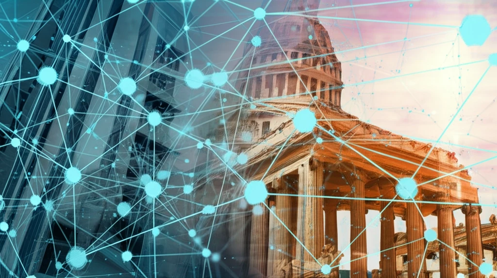 Blockchain network symbolizing the shift towards decentralized finance.