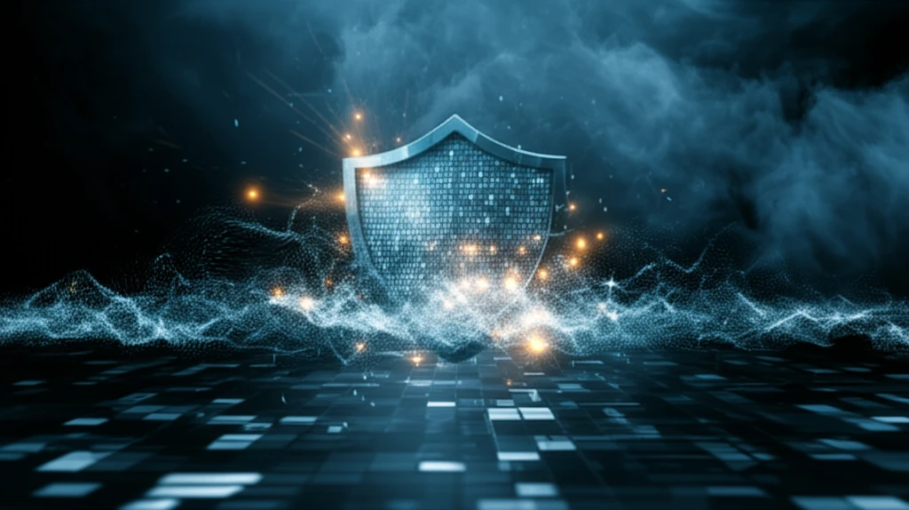 A shield protecting data points, symbolizing robust statistics.