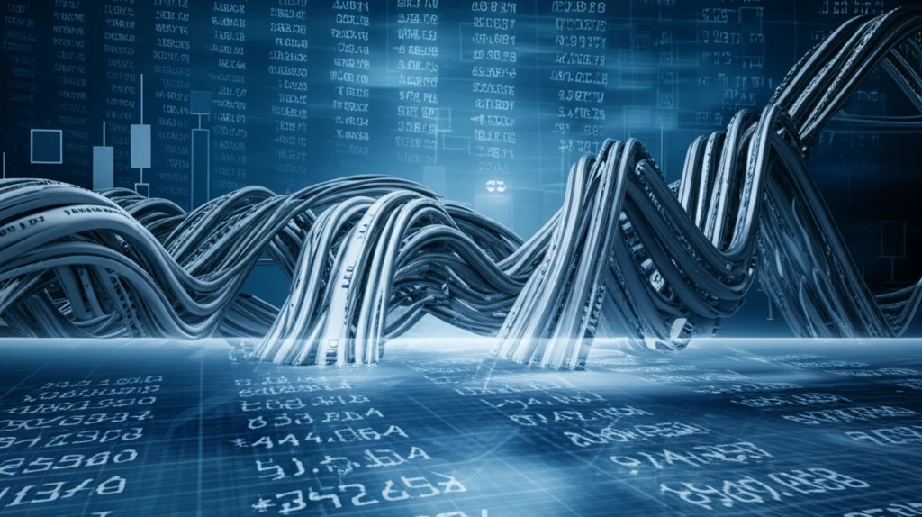 Financial market landscape with bonds transforming, symbolizing predictive regression analysis.