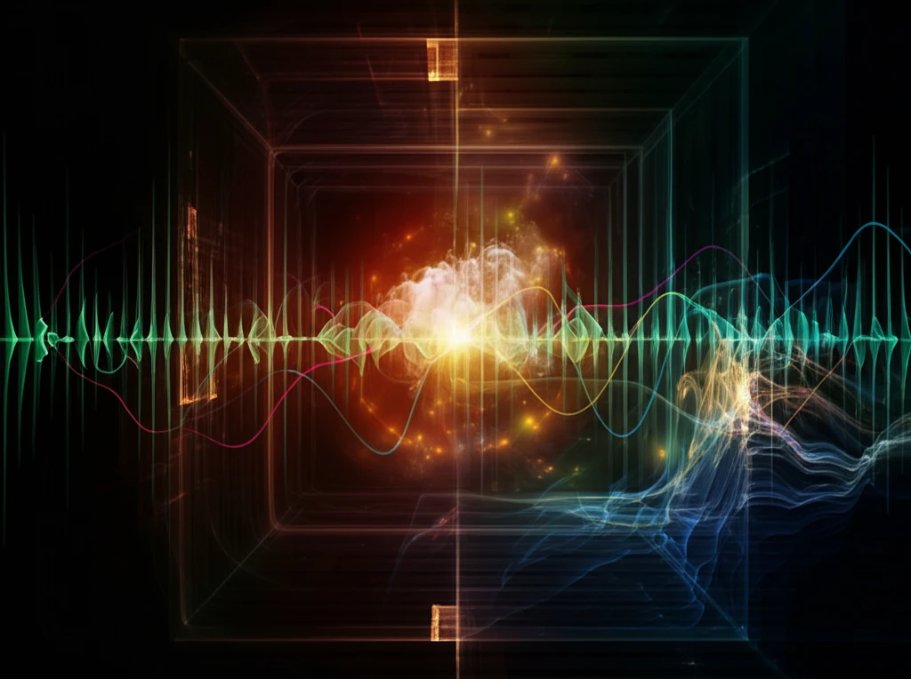 Quantum Finance: Stock chart merging with quantum particles, illustrating the Black-Scholes Equation.