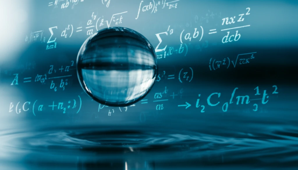 Financial market landscape reflected in water droplet, symbolizing risk and reflection.