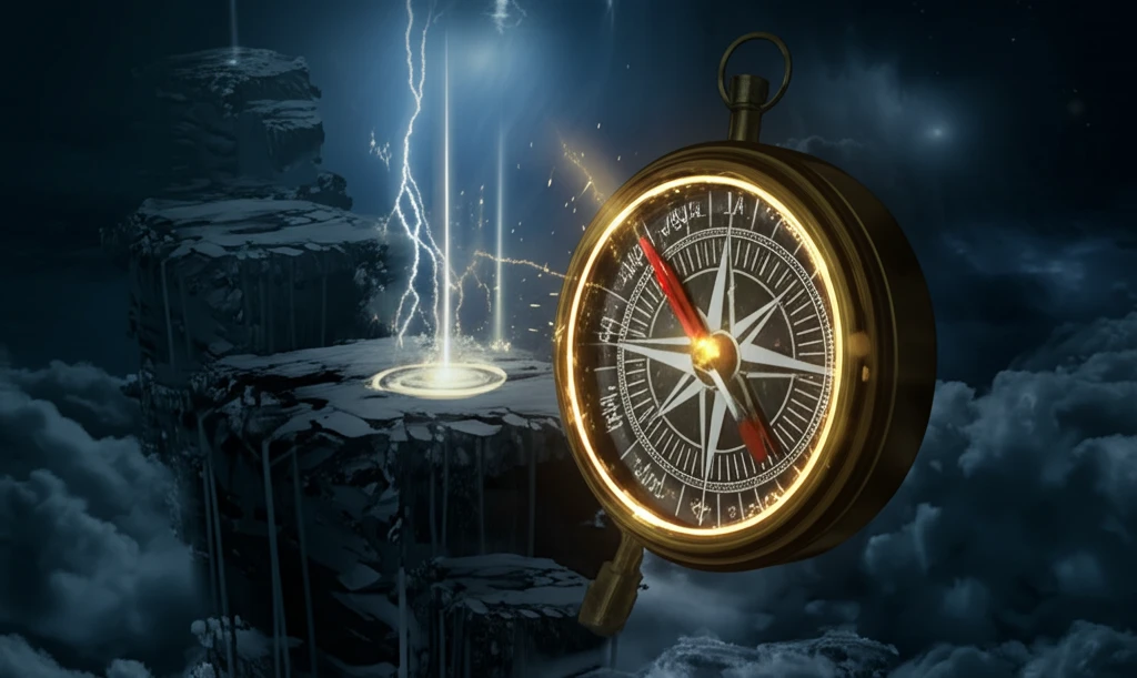 Financial landscape with shifting tectonic plates representing market volatility.