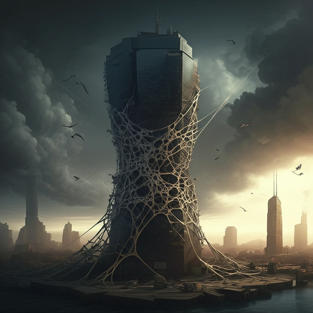 Fragile web representing stock market vulnerability