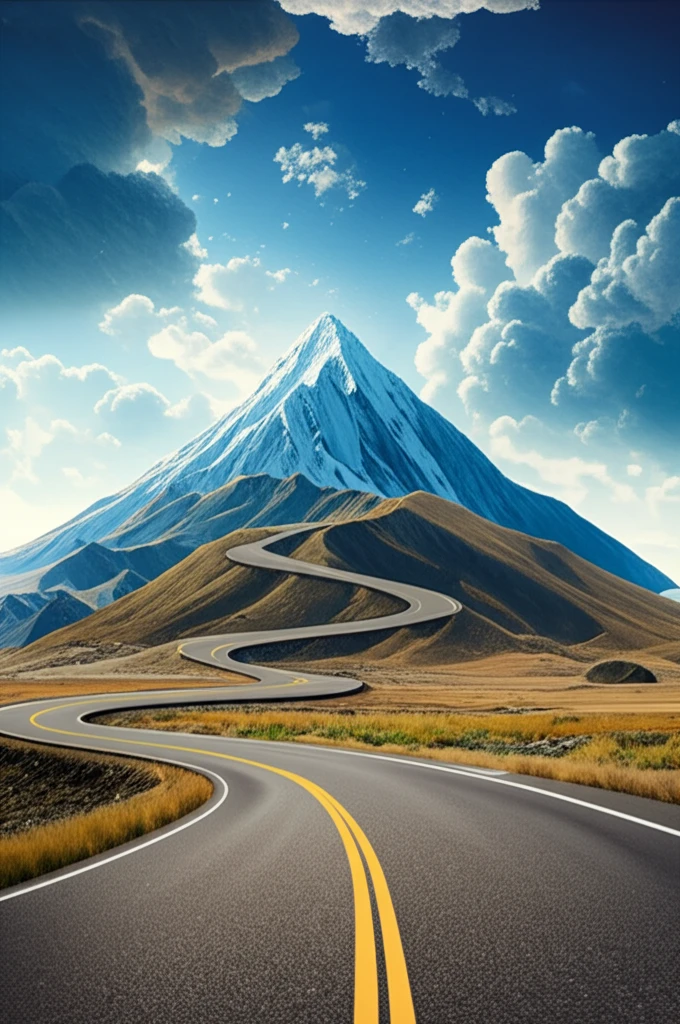 A winding road to a mountain peak, symbolizing investment choices and financial success.