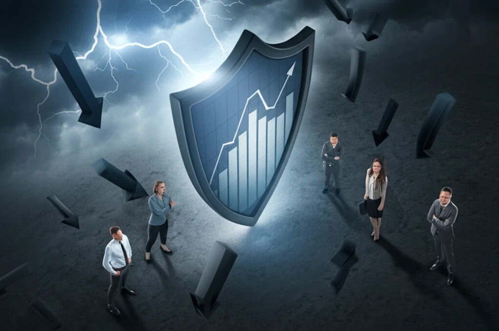 Financial shield protecting investors from market downturn