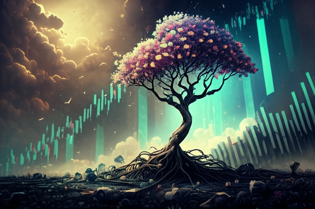 Stock Market Graph Transforming into a Blooming Tree