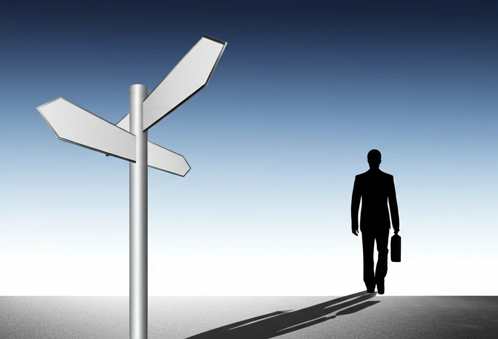 A person stands at a crossroads, symbolizing financial planning with stochastic endowments.