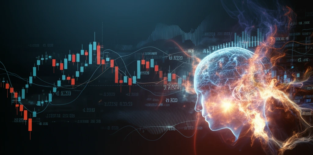 Turbulent air mixing with stock market charts to symbolize compound statistical analysis.