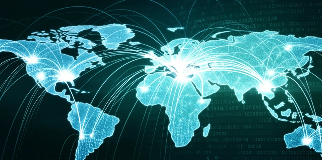 Global trade network illustration