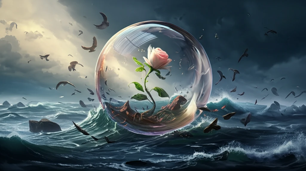 Protective bubble shielding investment from market volatility