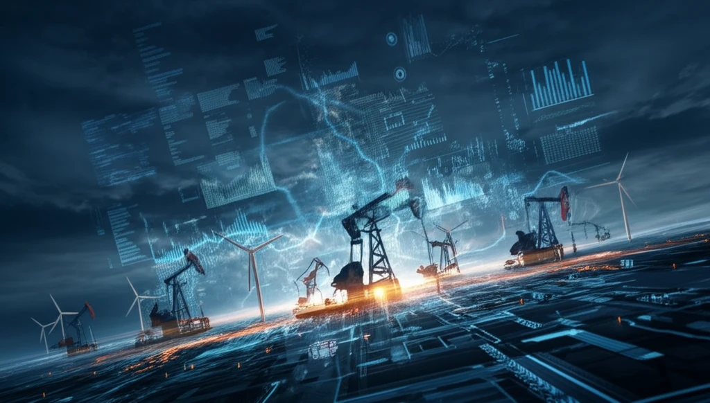 Surreal illustration of energy market prediction.