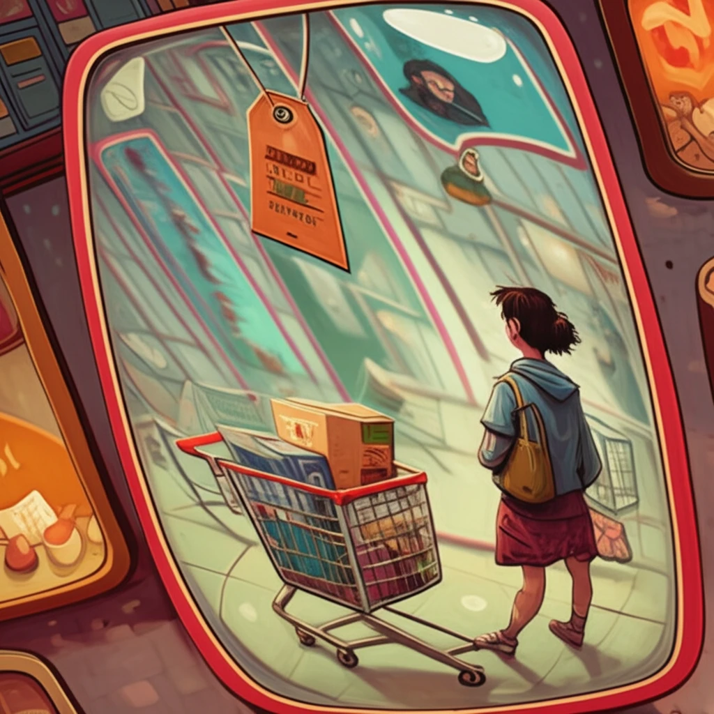 Distorted Price Tag Reflection