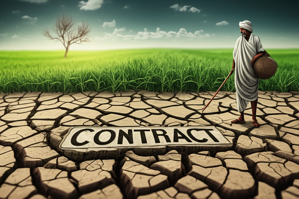 Dry earth in India with cracked contract representing the shortcomings of weather index insurance.