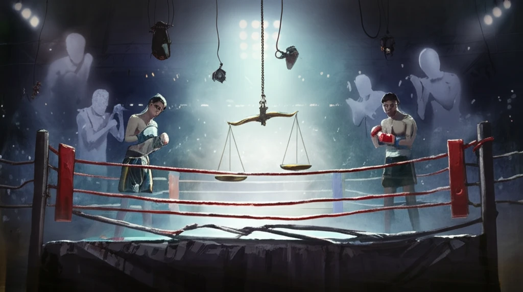 Surreal image of a boxing ring symbolizing fair scoring.