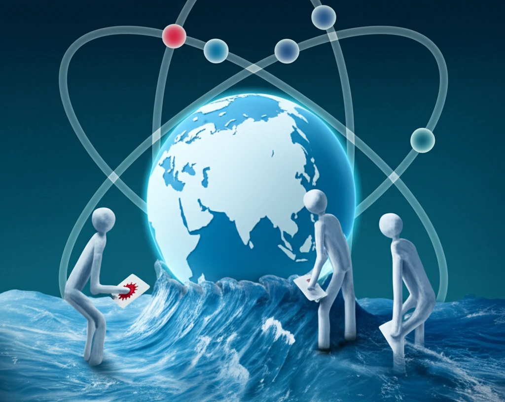 Strategic game around a globe symbolizing the Fukushima wastewater dilemma