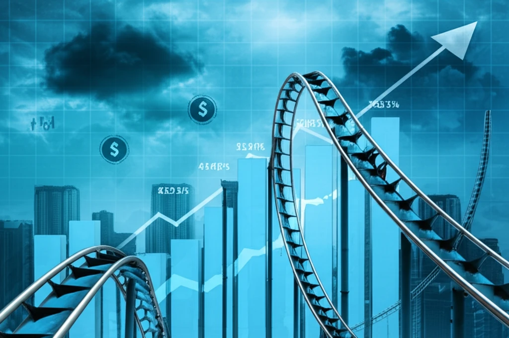 Rollercoaster transforming into interest rates graph