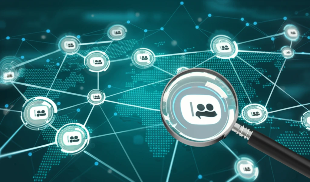 Network of financial accounts being analyzed for fraud detection.