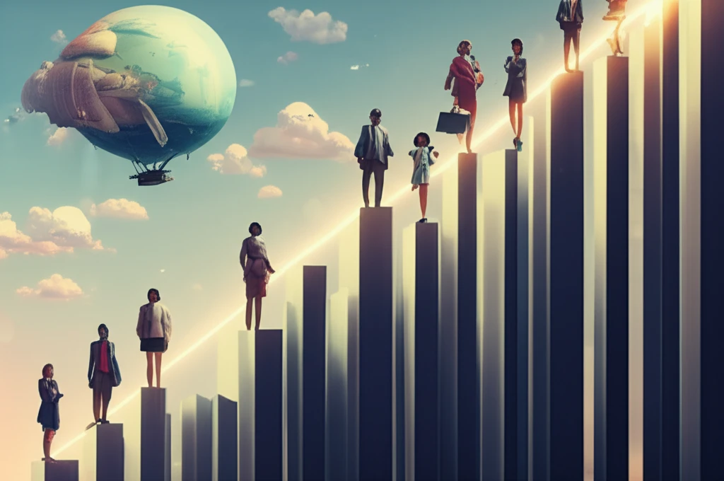 Diverse investors on a graph symbolizing the efficient frontier, representing optimized investment returns.