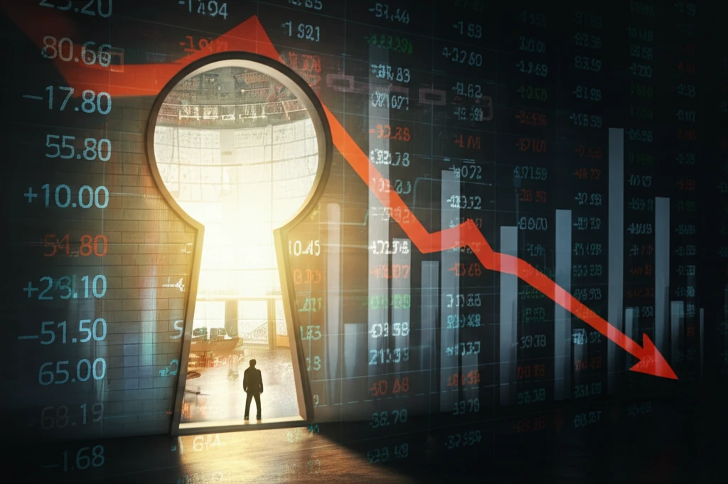 Surreal image representing insider information in financial markets.