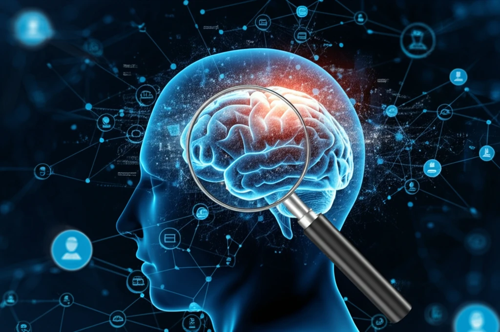 AI Brain with interconnected nodes