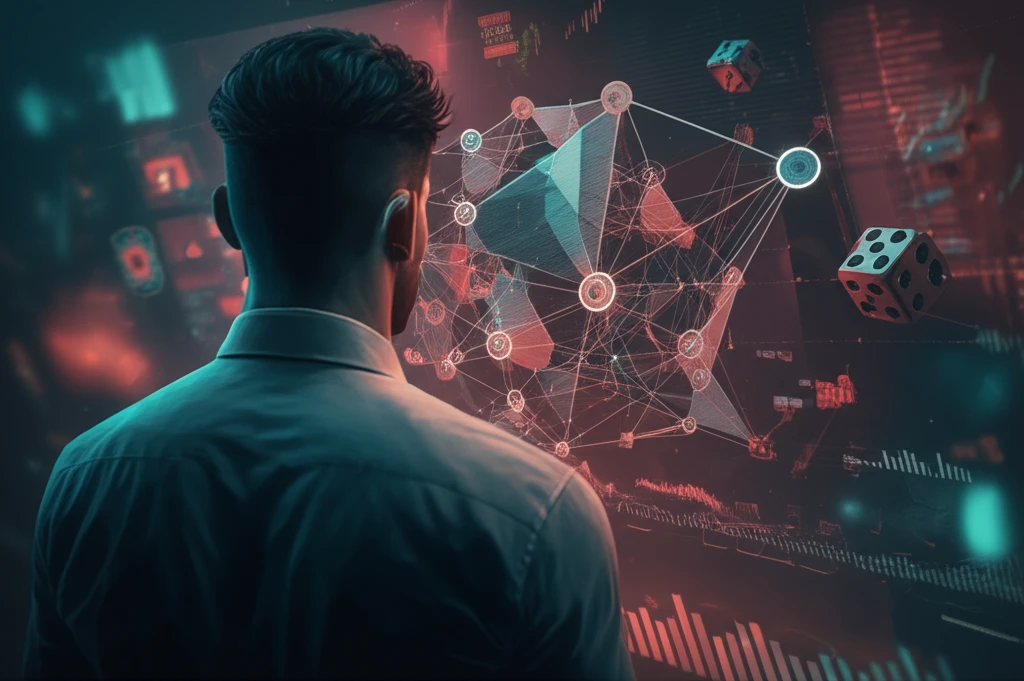 Financial analyst examining a randomized portfolio model
