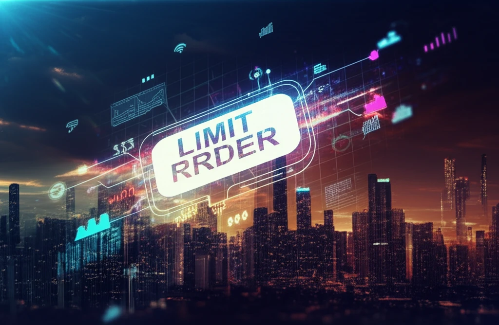 Surreal digital illustration of a limit order book glowing in space